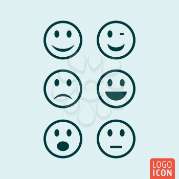 Emoticons icon. Various emoji symbol. Vector illustration