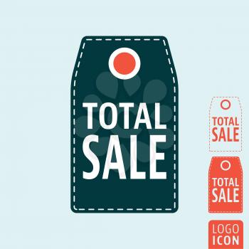 Total sale icon. Promotional sale label symbol. Vector illustration