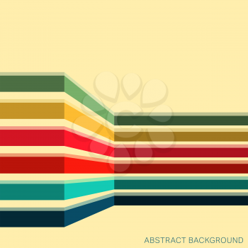 Vintage background with colored stripes. Abstract geometric pattern. Vector illustration.