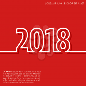 New year 2018 background. Design for cover brochure, flyer, greeting card template. Vector illustration