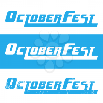 Oktoberfest beer festival blue and white header text. Vector illustration.