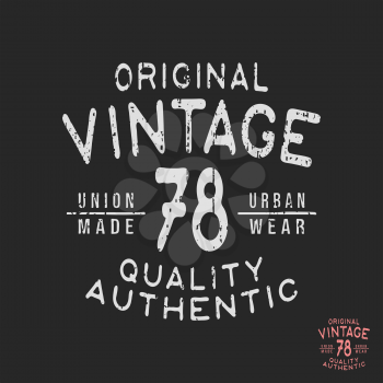 Vintage t-shirt stamp. Design for print, badge, applique, label t shirt, jeans, casual clothing or urban wear. Vector illustration.