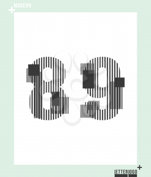 Number font template modern design. Set of numbers 8, 9, 2, 3 logo or icon. Vector illustration