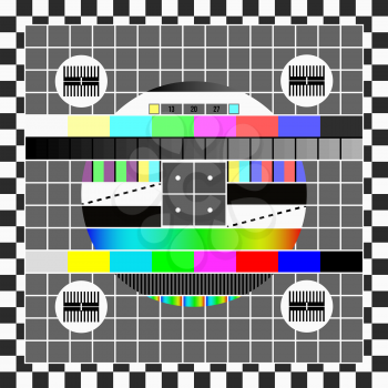 No signal TV screen template. Television test background. Vector illustration.