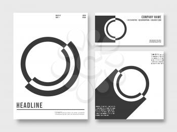Set of printed products templates. Minimal geometric design background for banner, flyer, poster or cover brochure. Vector illustration.