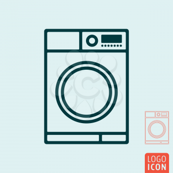 Washing machine icon. Wash laundry symbol line design. Vector illustration.