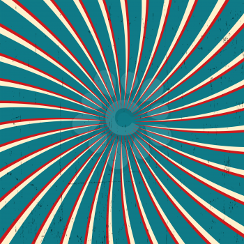 Colored spiral ray background vintage design. Retro sunburst banner. Vector illustration.