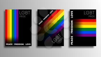 LGBT colorful backgrounds with gradient lines for flyer, poster, brochure, typography or other printing products. Vector illustration.