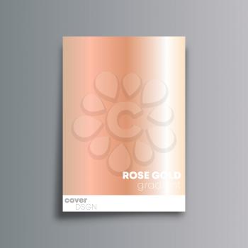 Rose Gold gradient cover background for the banner, flyer, poster, brochure or other printing products. Vector illustration.