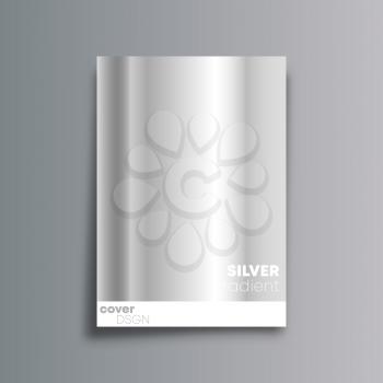 Silver gradient cover background for the banner, flyer, poster, brochure or other printing products. Vector illustration.