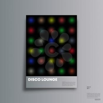 Vintage disco background for the banner, party flyer, poster, brochure cover or other printing products. Vector illustration.