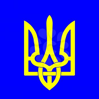 Ukraine coat of arms. Ukrainian trident stamp. Vector illustration.
