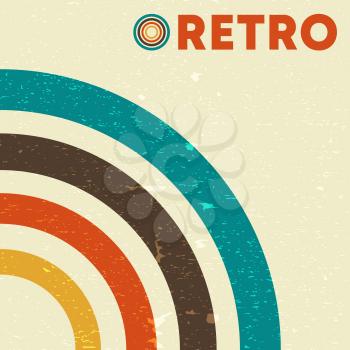 Retro grunge texture background with vintage colored lines. Vector illustration.