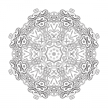 Floral lace motifs. Mandala. Zentangl relaxation. Hand drawn background. Ethnic, national image. Coloring