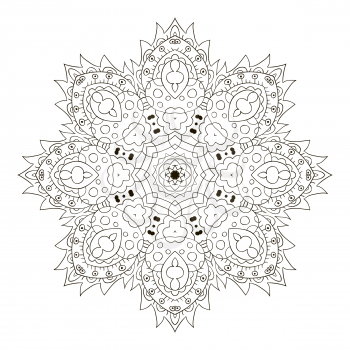 Mandala. Zentangl round coloring ornament. Relax. Meditation