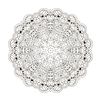 Mandala. Zentangl round ornament. Coloring, Relax, meditation
