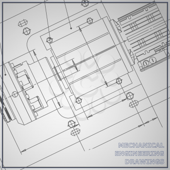 Mechanical engineering drawing gray background. Engineering Vector. Corporate Identity