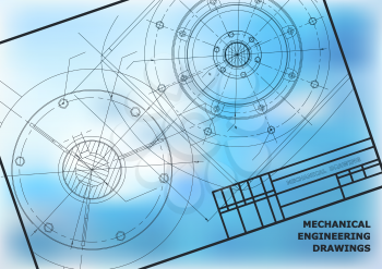 Mechanical engineering drawings. Vector background for inscription. Frame