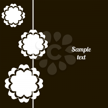 Cover, Oriental-style card. Mandala floral pattern in black and white colors. Place for an inscription