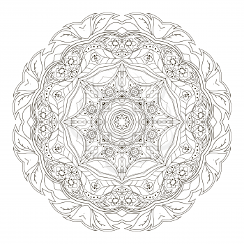 Mandala pattern. Round ornament for your creativity. Zentangl doodle pattern