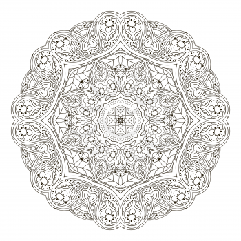 Mandala pattern. Round ornament for your creativity. Zentangl, doodle pattern
