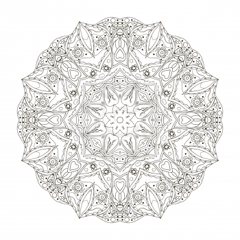 Mandala. Zentangl. Round ornament for creativity. Oriental motifs