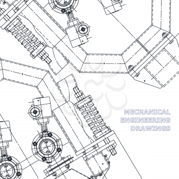 Mechanical engineering the drawing. Technical illustrations. The drawing for technical design. Cover
