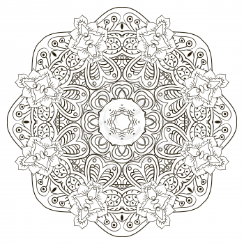 Oriental ornament relaxing. Doodle Round figure coloring. Mandala