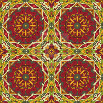 Mandala. Oriental pattern. Traditional seamless ornament. Turkey, Egypt, Islam. Relaxing picture. Red and orange