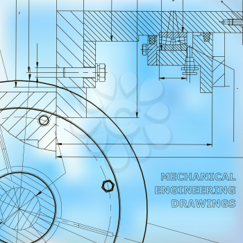 Backgrounds of engineering subjects. Technical illustration. Blue