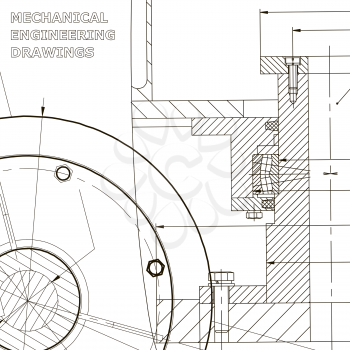 Backgrounds of engineering subjects. Technical illustration. Mechanical engineering