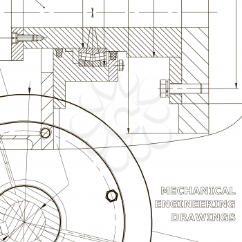 Backgrounds of engineering subjects. Technical illustration. Mechanical engineering. Technical design