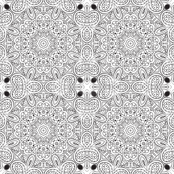Seamless pattern doodle ornament. Coloring Ethnic motives. Zentangl