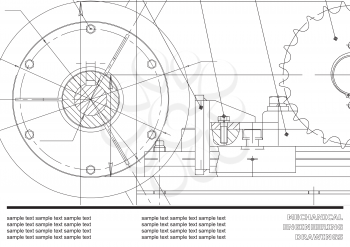 Vector drawing. Mechanical drawings on a white background. Engineering