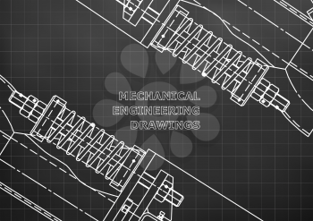 Mechanical engineering drawings. Background for inscription. Corporate Identity. Cover. Black. Grid