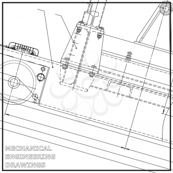 Mechanical engineering drawings. Engineering illustration. Vector white background
