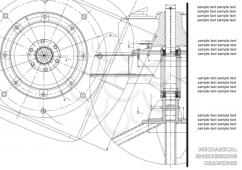 Mechanical engineering drawings. Vector engineering drawing. White