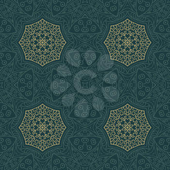 Seamless pattern doodle ornament, background. Blue Ethnic motives. Zentangl