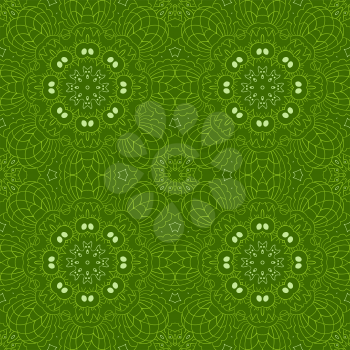 Mandala. Zentangl seamless ornament. Relax. Meditation green