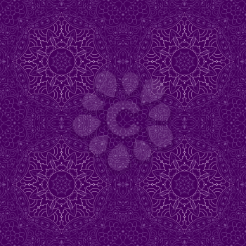 Mandala. Zentangl seamless ornament. Relax. Meditation. Violet