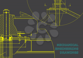 Mechanical engineering. Technical illustration. Background. Gray