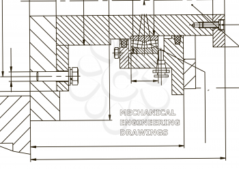 Mechanical engineering. Technical illustration. Backgrounds of engineering subjects. Technical design