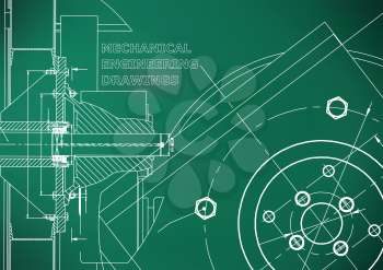 Technical illustration. Mechanical engineering. Background. Light green background