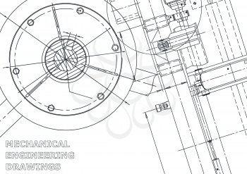 Cover, flyer, banner. Vector engineering illustration. Blueprint, background. Instrument-making