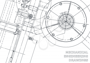 Cover, flyer, banner. Vector engineering illustration. Blueprint, background. Instrument-making drawing