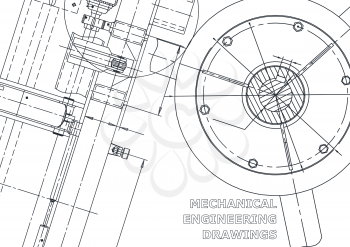 Cover, flyer, banner. Vector engineering illustration. Blueprint, background. Instrument-making drawings. Mechanical drawing