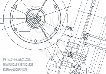 Cover, flyer. Vector engineering illustration. Blueprint, banner, background. Instrument-making drawing