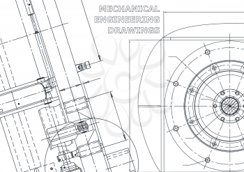 Cover. Vector engineering drawings. Mechanical instrument making. Technical abstract background