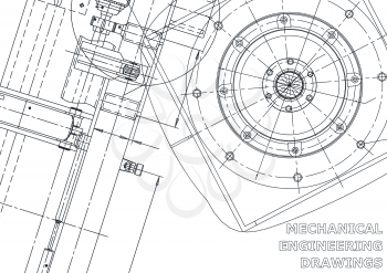 Cover. Vector engineering illustration. Blueprint, flyer, banner, background. Instrument-making drawings. Mechanical engineering drawing. Technical illustrations, backgrounds. Scheme