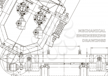 Mechanical instrument making. Technical illustration. Vector engineering drawing